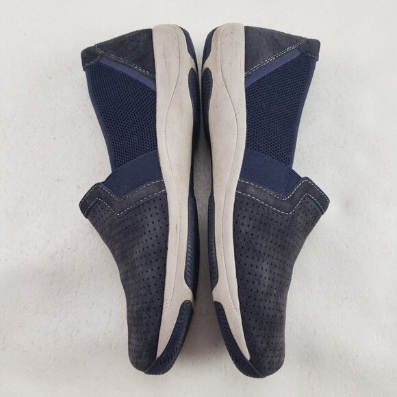 Dansko Halle Suede Slip On Shoe Womens 6.5 7 37 Blue Perforated Comfort Flat - Picture 6 of 11